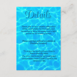 Tarjeta De Recepción Azure Turquoise Bleu Water Reflalism Minimalismo