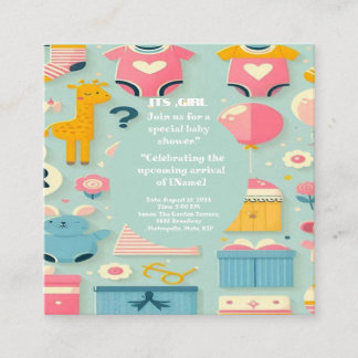 Tarjeta De Recepción B ABYGIRLSHOWER PASTEL GREEN multiekemental