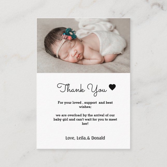 Tarjeta De Recepción Baby 2 photo Birth Announcement card |Newborn card (Reverso)