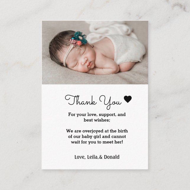 Tarjeta De Recepción Baby 4 photo Birth Announcement card|New Baby card (Reverso)