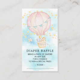 Tarjeta De Recepción Baby Animals Hot Air Balloon Diaper Raffle Ticket