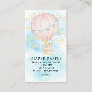 Tarjeta De Recepción Baby Animals Hot Air Balloon Diaper Raffle Ticket