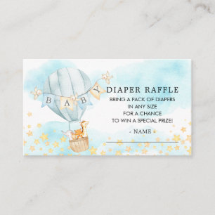 Tarjeta De Recepción Baby Animals Hot Air Balloon Diaper Raffle Ticket