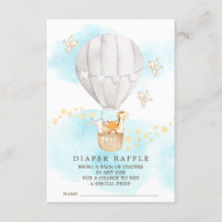 Baby Animals Hot Air Balloon Diaper Raffle Ticket