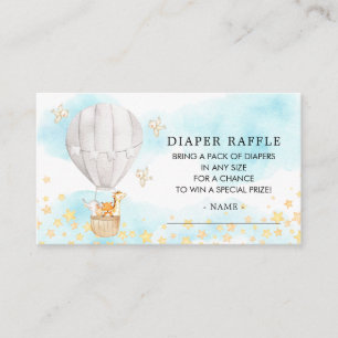 Tarjeta De Recepción Baby Animals Hot Air Balloon Diaper Raffle Ticket