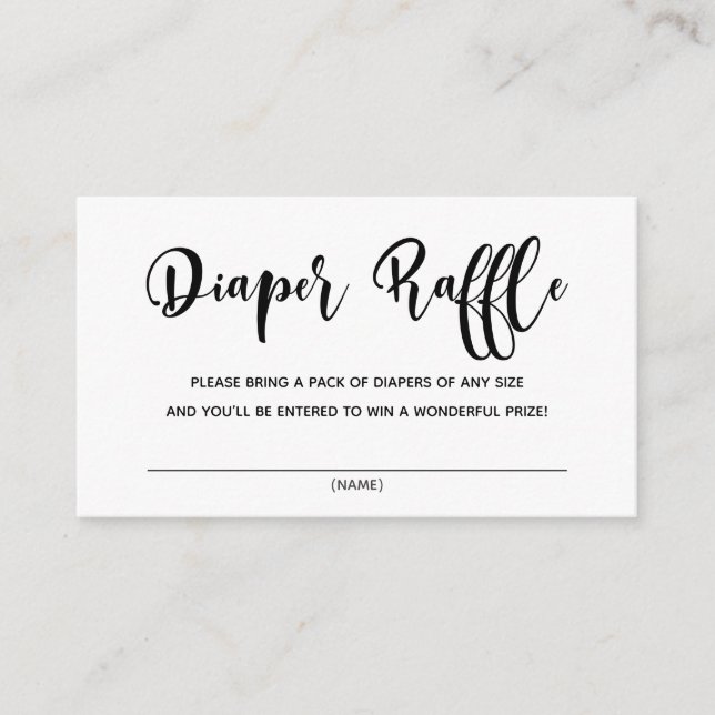 Tarjeta De Recepción Baby Bash Diaper Raffle Enclosure Card (Anverso)