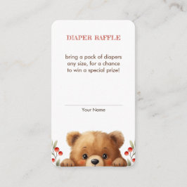 Tarjeta De Recepción Baby Bear And Rowan Berries Diaper Raffle