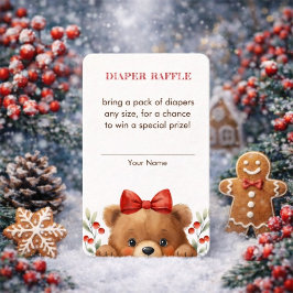 Tarjeta De Recepción Baby Bear And Rowan Berries Diaper Raffle