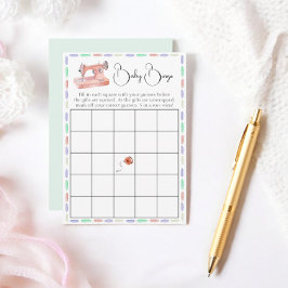 Tarjeta De Recepción Baby Bingo Pastel Watercolor Stike Shower Game