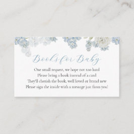 Tarjeta De Recepción Baby Boy Blue Floral Book Request Enclosure Card