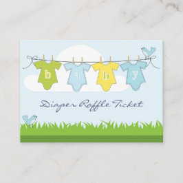 Tarjeta De Recepción Baby Boy Clothes Line Diaper Raffle Business Card