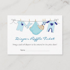 Tarjeta De Recepción Baby Boy Clothes Line Diaper Raffle Business Card