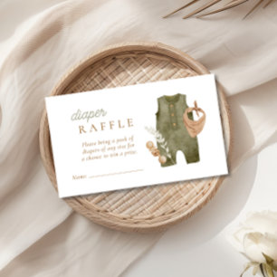 Tarjeta De Recepción Baby Boy Clothesline Boho Diaper Raffle