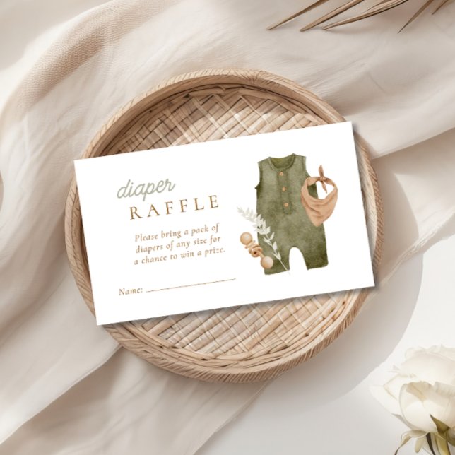 Tarjeta De Recepción Baby Boy Clothesline Boho Diaper Raffle (Subido por el creador)