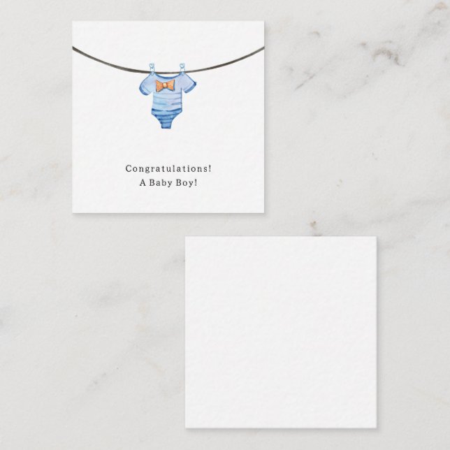 Tarjeta De Recepción Baby Boy Congratulations Newborn Birth Card (Anverso / Reverso)