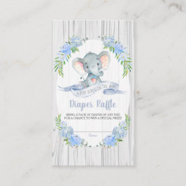 Tarjeta De Recepción Baby Boy Elephant Baby Shower Diaper Raffle