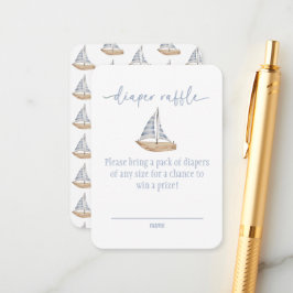 Tarjeta De Recepción Baby Boy Sail Shower Diaper Raffle Card