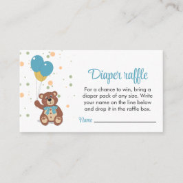 Tarjeta De Recepción Baby Boy Shower Diaper Raffle Ticket Blue
