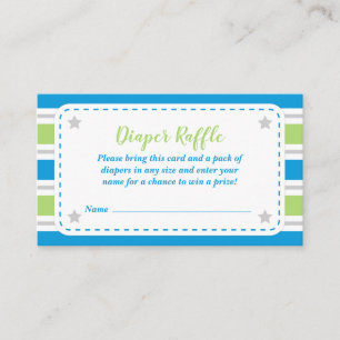 Tarjeta De Recepción Baby Boy Shower Dinosaur Diaper Raffle Card