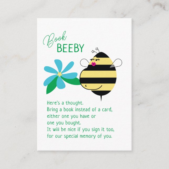 Tarjeta De Recepción Baby Bump Mom Bee Book Beeby (Anverso)