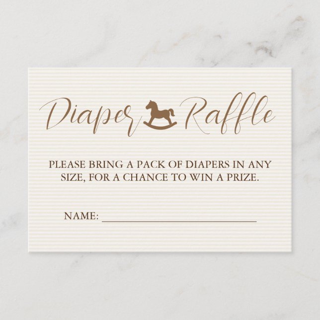 Tarjeta De Recepción Baby Clothesline Baby Shower Striped Diaper Raffle (Anverso)