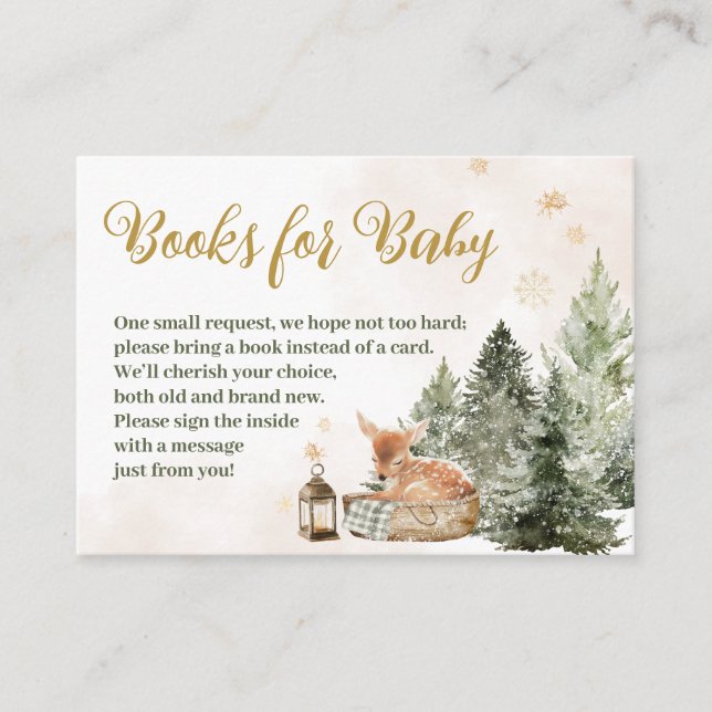 Tarjeta De Recepción Baby Cold Outside Rustic Deer Winter Baby Shower E (Anverso)