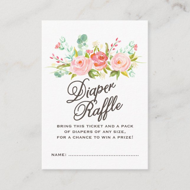 Tarjeta De Recepción Baby Diaper Raffle (Anverso)