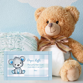 Tarjeta De Recepción Baby Diaper Raffle Cute Bear Boy Jugar Ducha