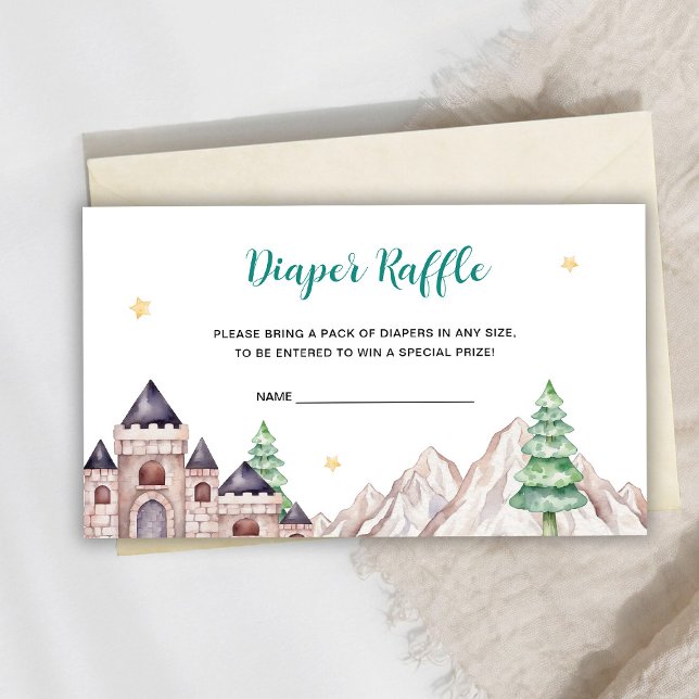 Tarjeta De Recepción Baby Dragon Castle Diaper Raffle (Subido por el creador)