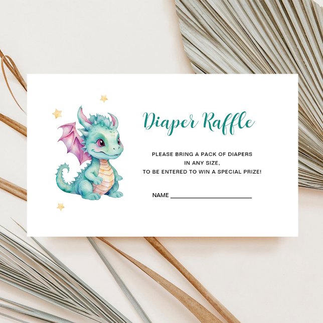 Tarjeta De Recepción Baby Dragon Diaper Raffle (Subido por el creador)