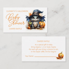 Tarjeta De Recepción Baby Dragon Halloween Baby Shower Diaper Raffle