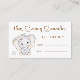 Tarjeta De Recepción Baby Elephant Baby Shower adivina cuántos canes