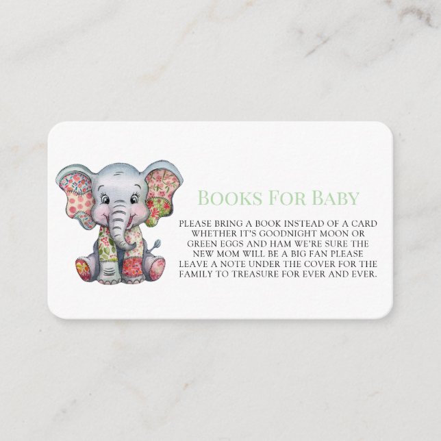 Tarjeta De Recepción Baby Elephant Sewn Patchwork Boys para bebés (Anverso)