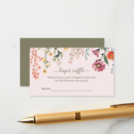 Tarjeta De Recepción Baby en Bloom Diaper Raffle Tickets