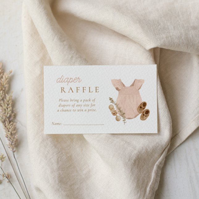 Tarjeta De Recepción Baby Girl Clothesline Boho Diaper Raffle (Subido por el creador)