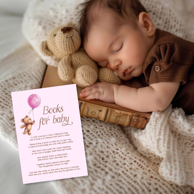 Tarjeta De Recepción Baby Girl Pink Teddy Bear Boys para bebé (Subido por el creador)