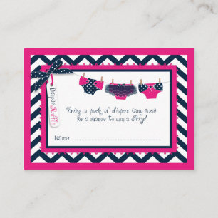 Tarjeta De Recepción Baby Girl Tutu Diaper Raffle Ticket