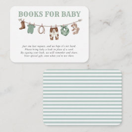 Tarjeta De Recepción Baby Green Little Cowboy Books for Baby