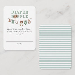 Tarjeta De Recepción Baby Green Little Cowboy Diaper Raffle 