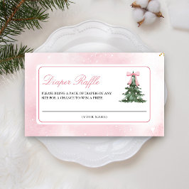 Tarjeta De Recepción Baby hace frío afuera Lazo Rosa Diaper Rifa