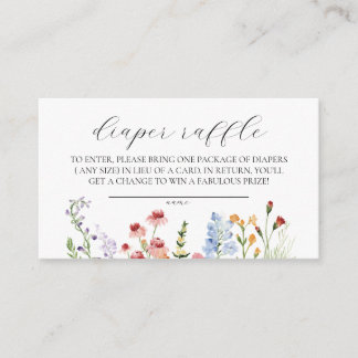 Tarjeta De Recepción Baby In Bloom Baby Shower Diaper Raffle Ticket 