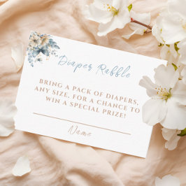 Tarjeta De Recepción Baby In Bloom Blue Diaper Raffle Baby Shower