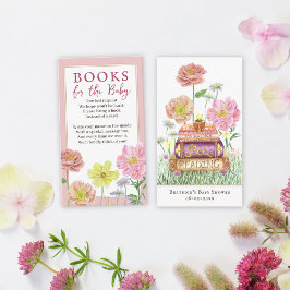 Tarjeta De Recepción Baby in Bloom Books para Baby Shower Bookmark