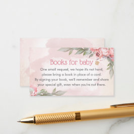 Tarjeta De Recepción Baby in Bloom Chica Rosa Libros Baby Shower para b