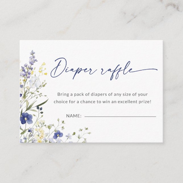 Tarjeta De Recepción Baby In Bloom Diaper Raffle Spring Baby Shower (Anverso)