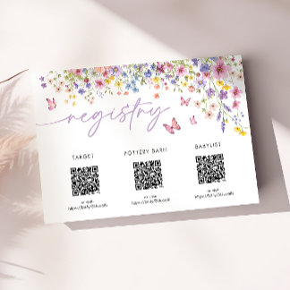 Tarjeta De Recepción Baby in Bloom Floral Baby Shower Registry Card