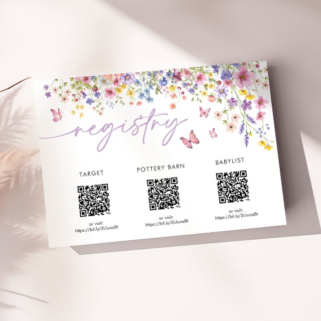 Tarjeta De Recepción Baby in Bloom Floral Baby Shower Registry Card (Baby in Bloom Floral Baby Shower Registry Card)