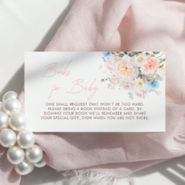 Tarjeta De Recepción Baby in Bloom Floral Pink Books para el bebé