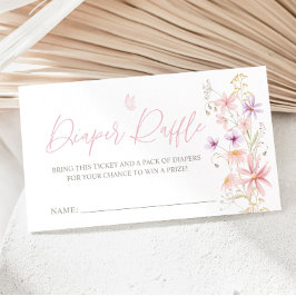 Tarjeta De Recepción Baby In Bloom Wildflower Baby Shower Diaper Raffle
