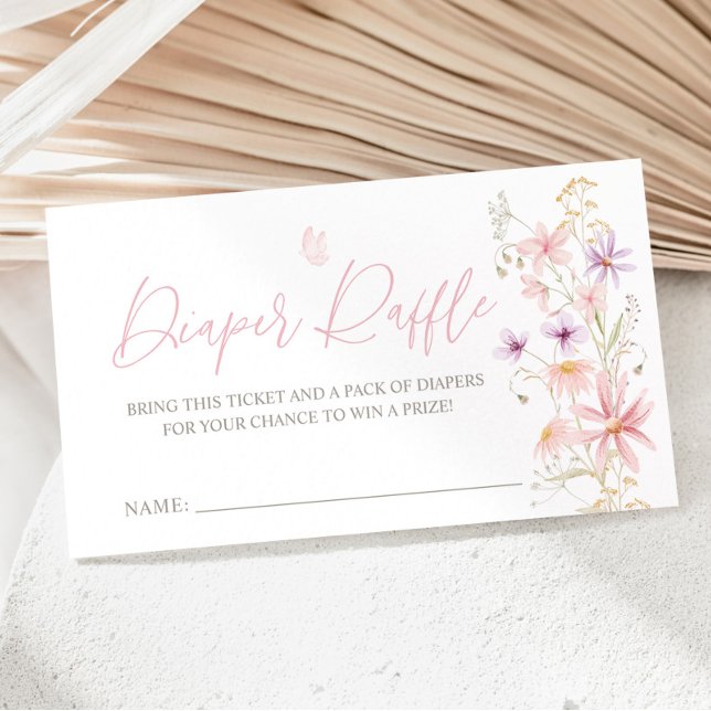 Tarjeta De Recepción Baby In Bloom Wildflower Baby Shower Diaper Raffle (Wildflower Baby Shower Diaper Raffle Enclosure Card. Matching invitation plus other items available)
